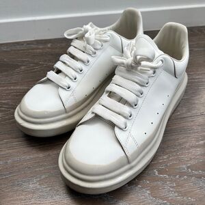 Alexander McQueen White and Tan Oversized Sneakers No Box